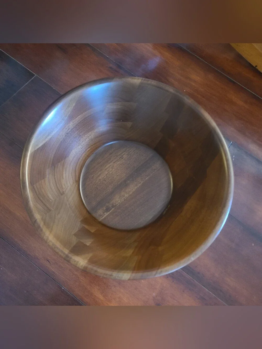 Vintage Mid-Century Quality Heirloom Solid Walnut Wood Salad Bowl 12